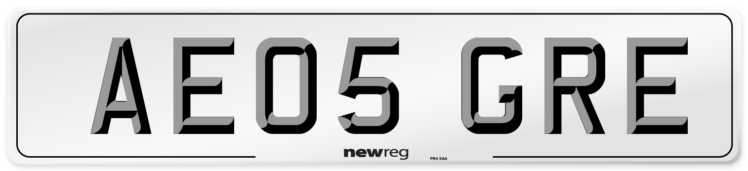 AE05 GRE Number Plate from New Reg